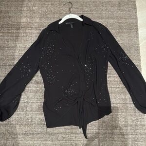 Sheer blouse with studded sparkles